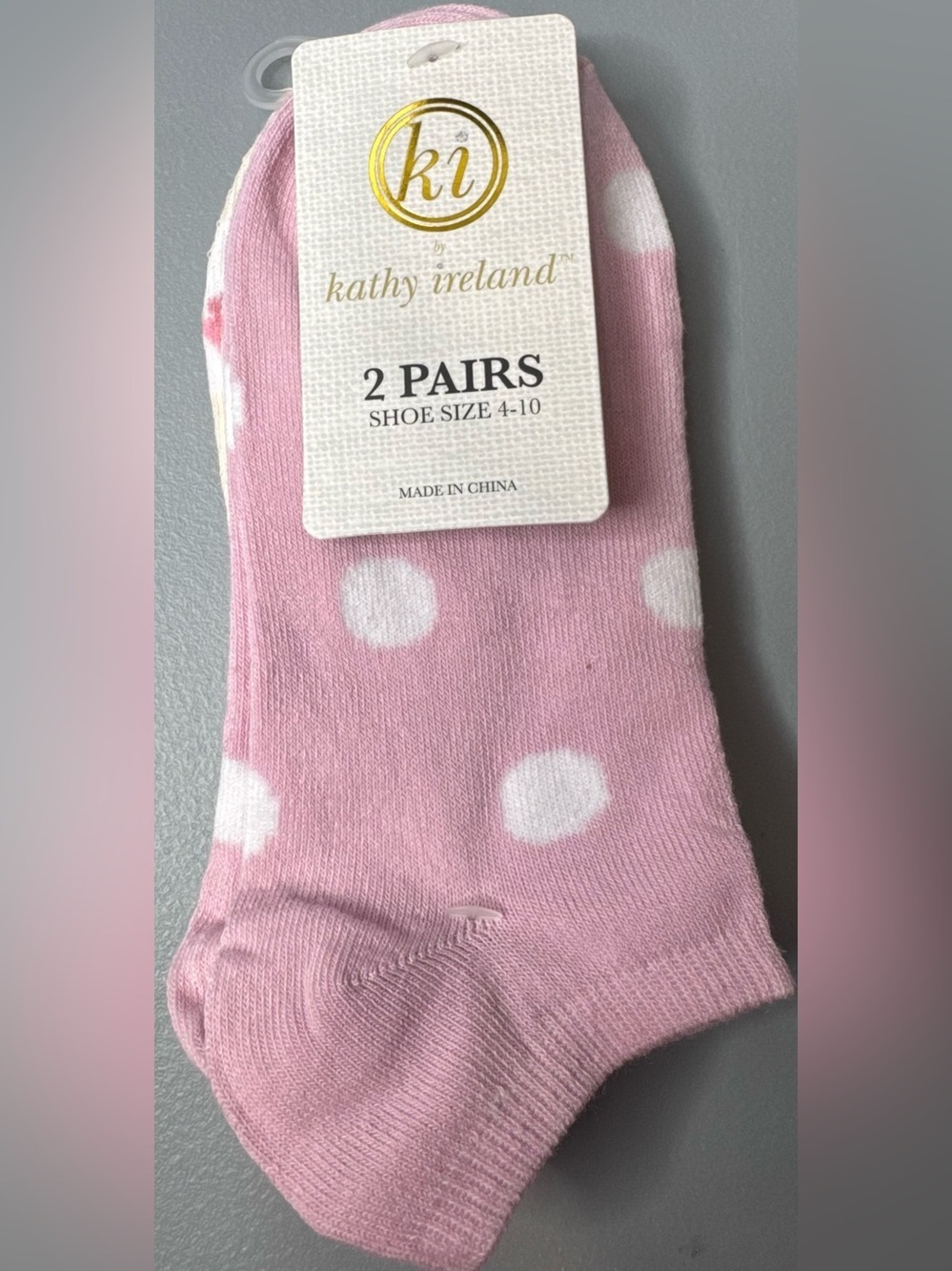 kathy ireland women’s Pink Polka Dot & unicorn Low-Cut Socks - 2 Pairs pastel